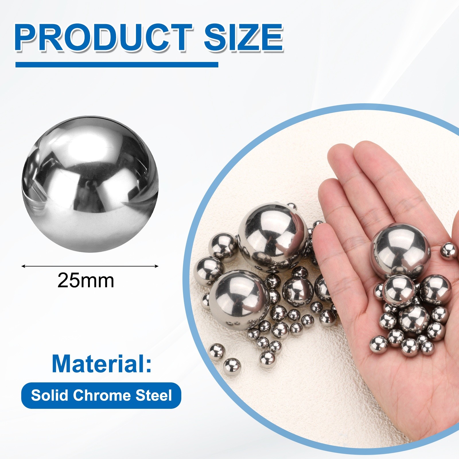 10pcs Precision Balls 25mm Diameter G200 Solid Chrome Steel Bearing Balls