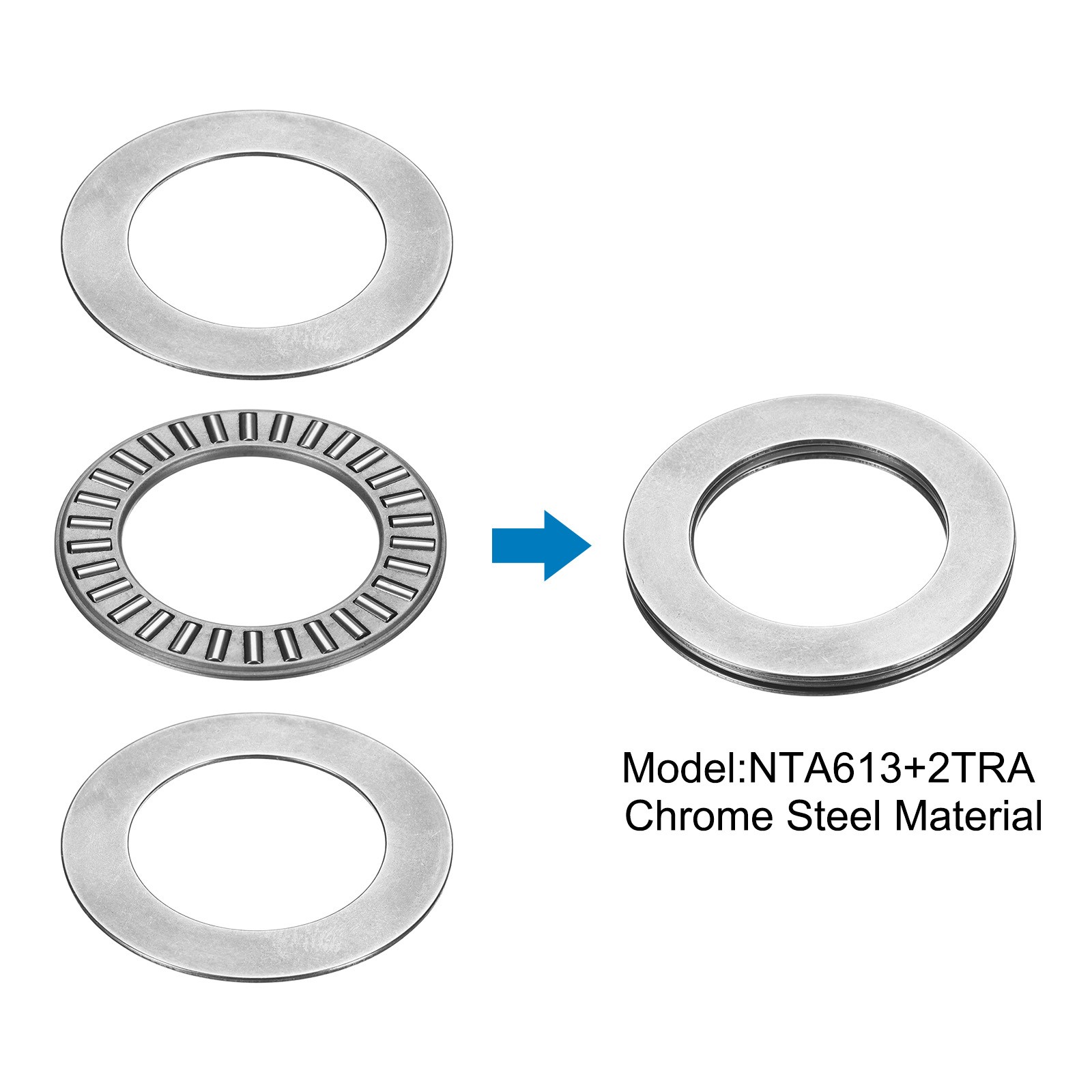 6 Sets NTA613+2TRA Thrust Needle Roller Bearings 5/16×3/4×5/64, P5 (ABEC 5)