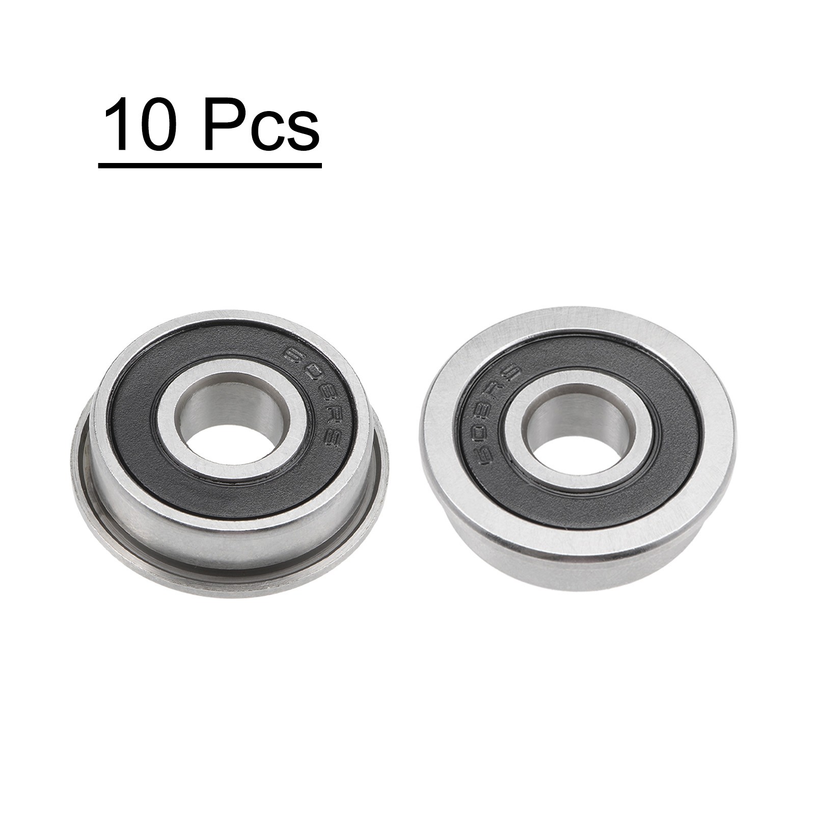 F608-2RS Flanged Ball Bearing 8x22x7mm Sealed Chrome Steel Flange Bearings 10pcs