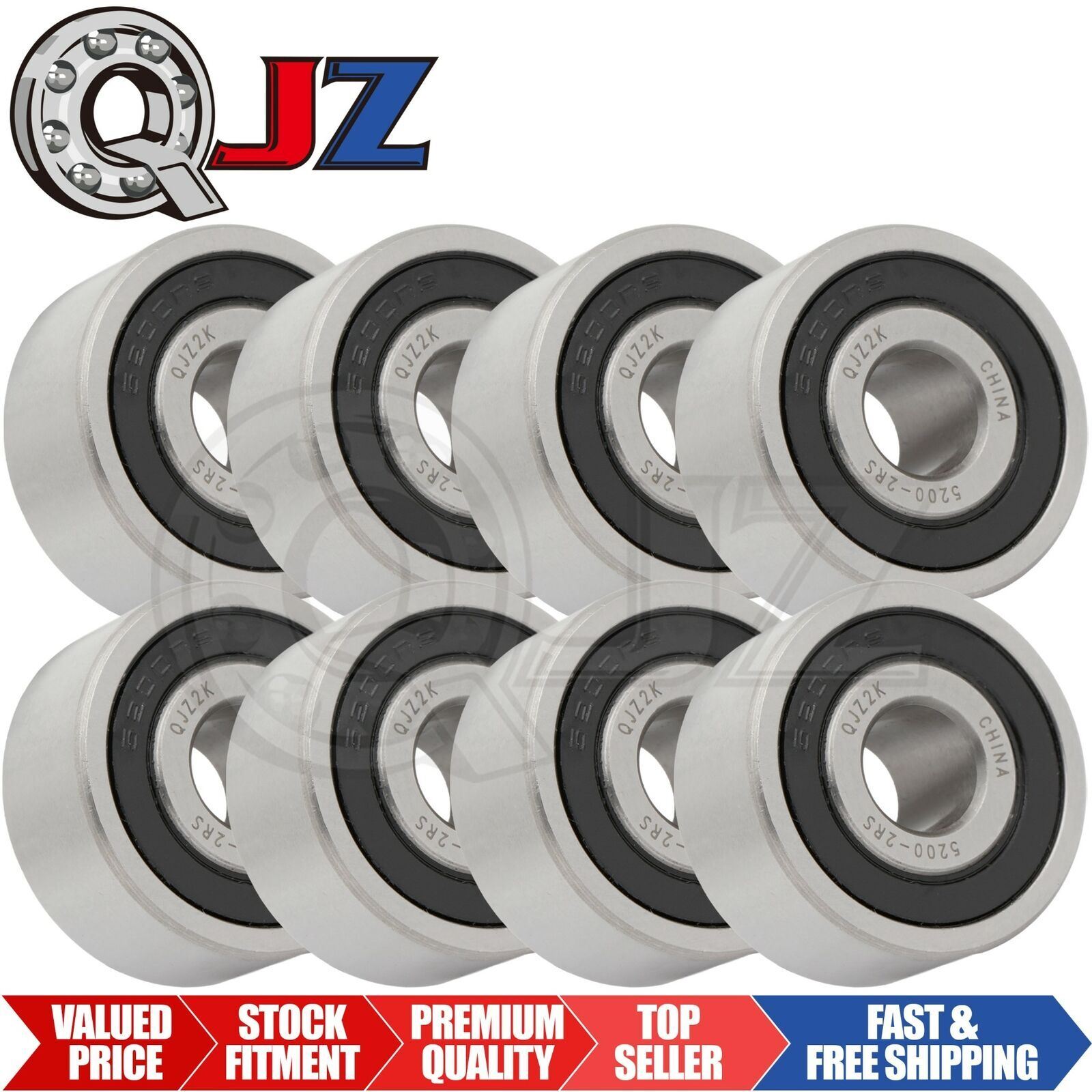 [Qty.8] 5200-2RS Angular Contact Ball Bearing [10mm Bore x 30mm OD x 14.3mm W]