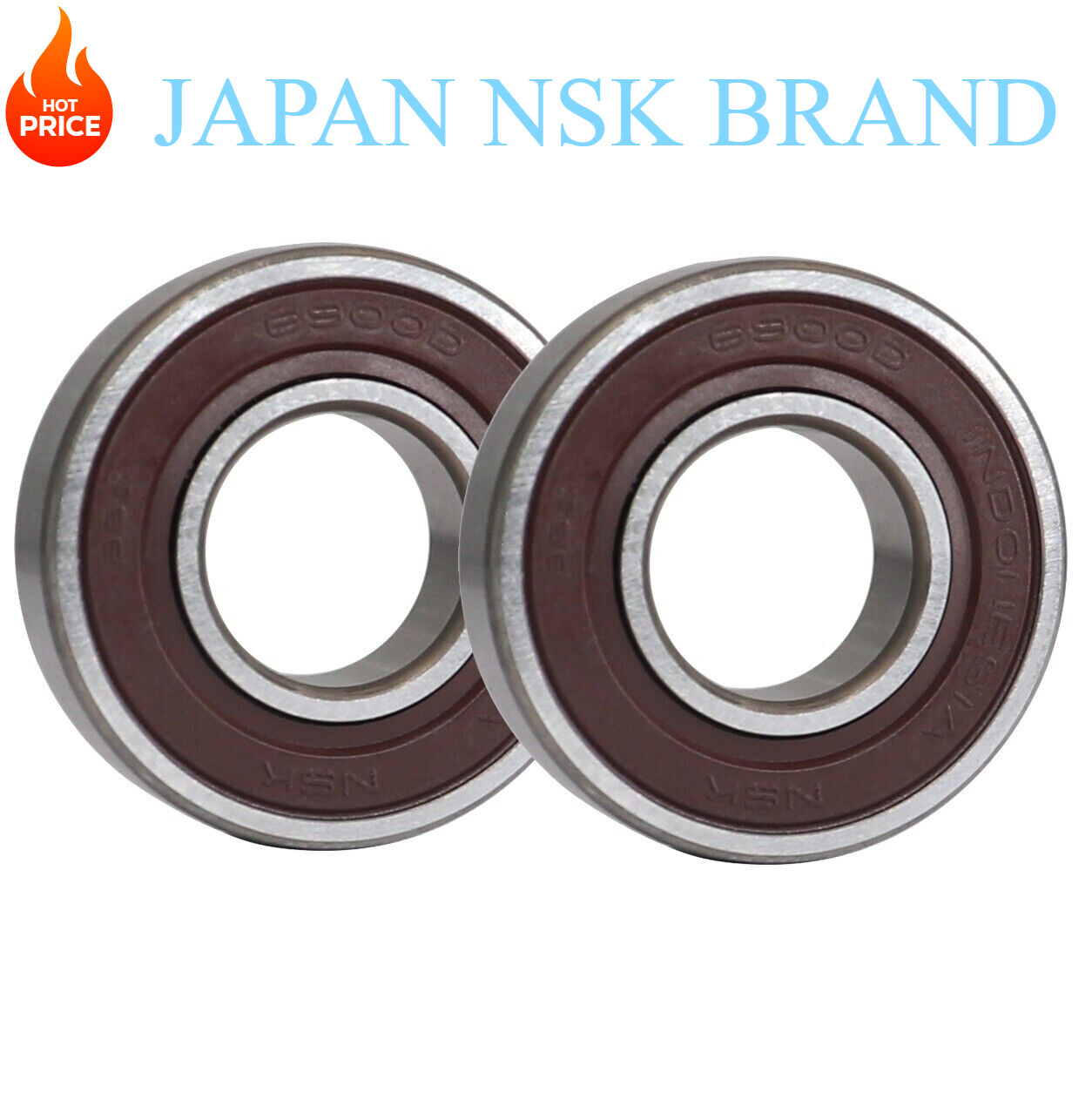 2PACK NSK 6900DD 6900-2RS 61900-2RS 10X22X6MM Double Rubber Sealed Bearings