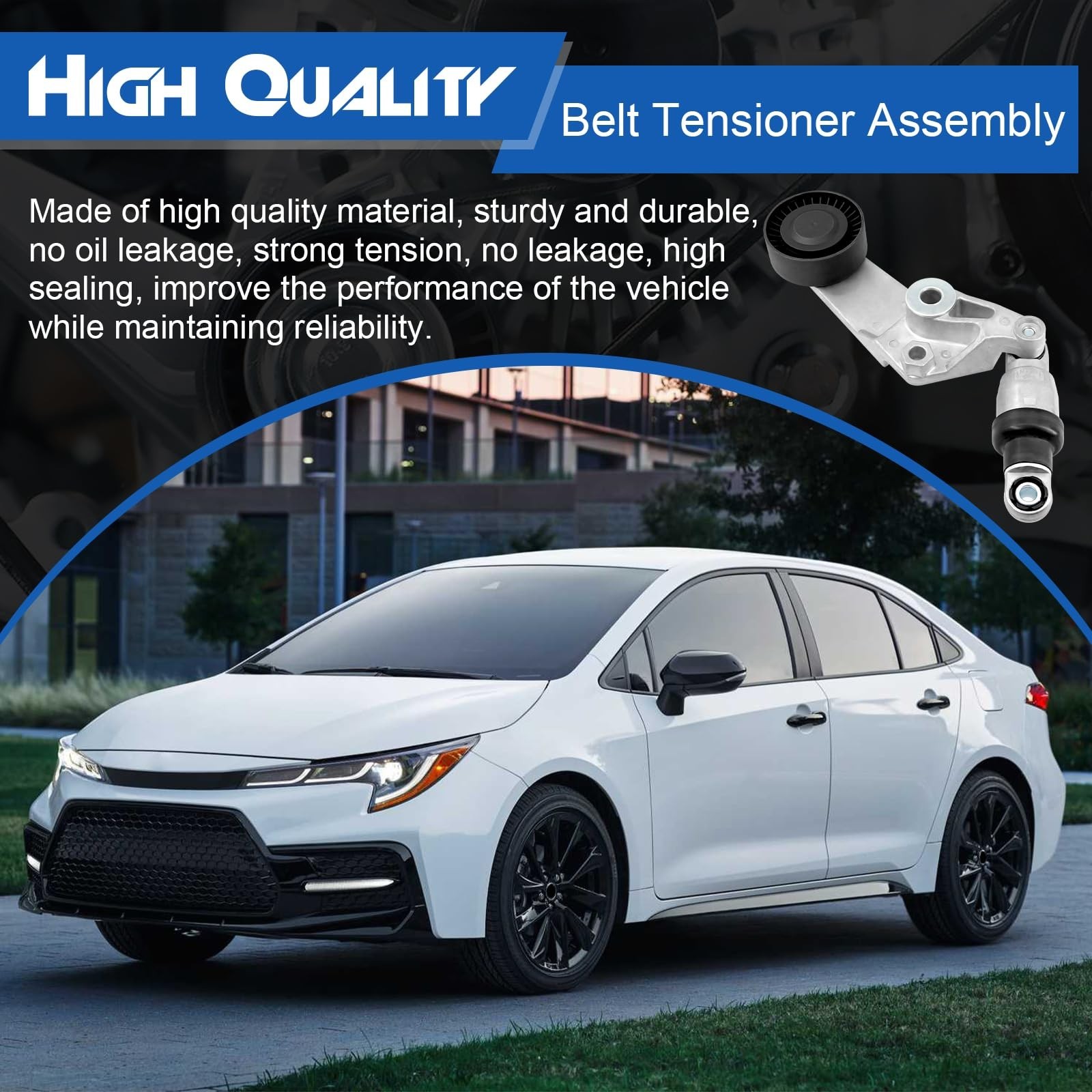 Belt Tensioner Assembly with Pulley, Compatible with Toyota Corolla 1998-2008…