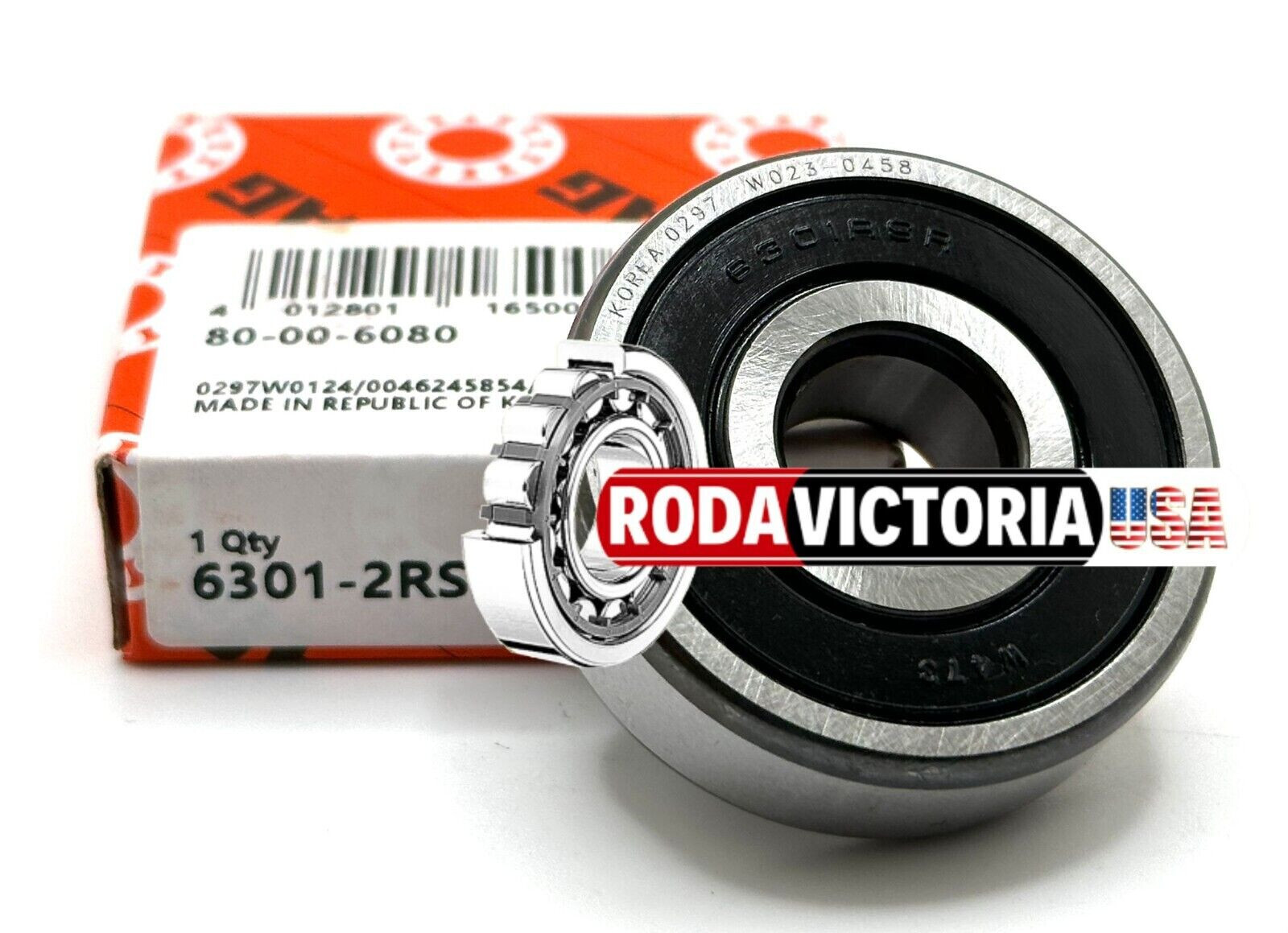 FAG 6301 2RSR C3 DEEP GROOVE BALL BEARING, RUBBER SEALED 12x37x12 mm 6301 2RSC3