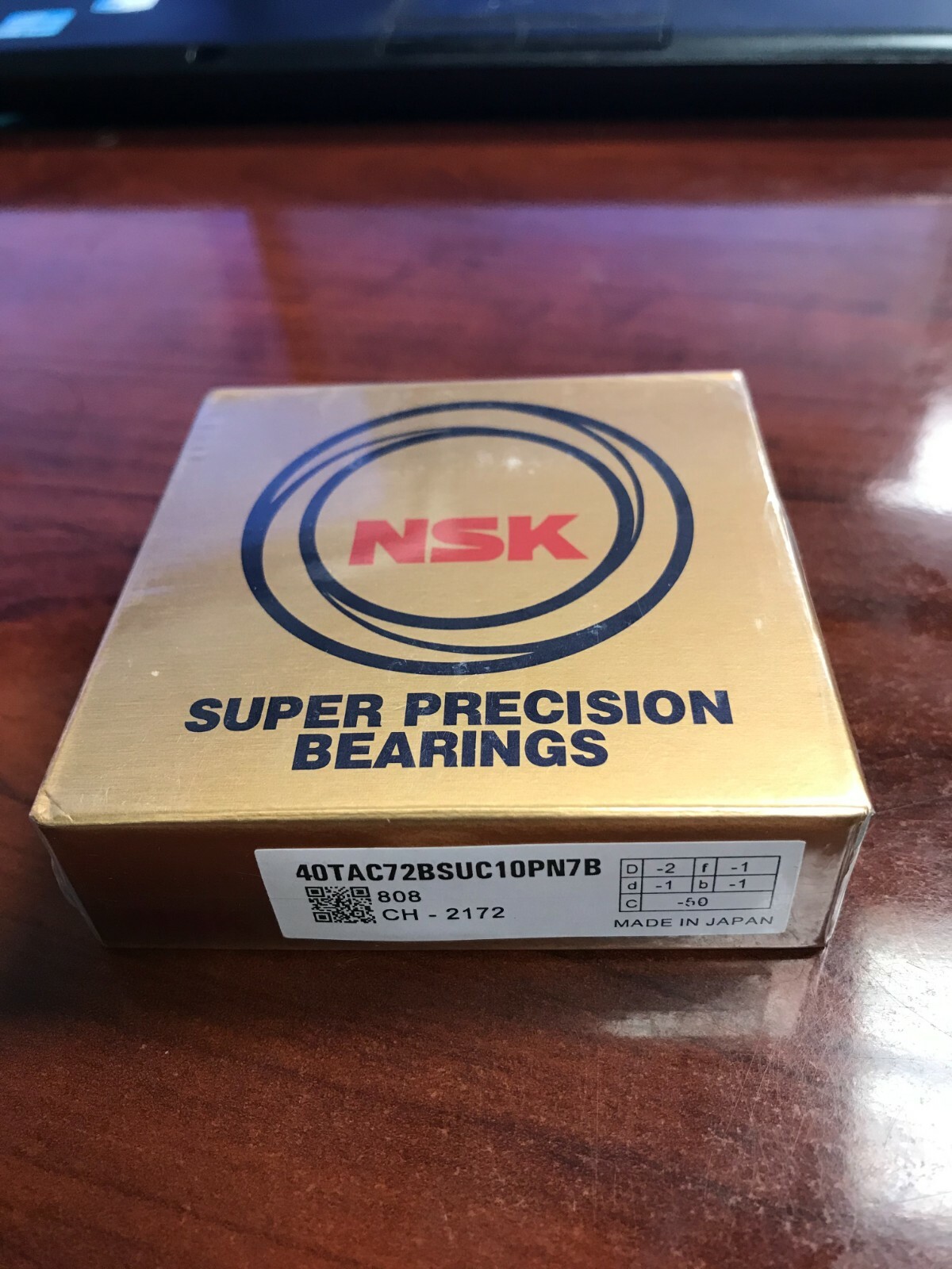 NSK super precision bearing 40TAC72BSUC10PN7B (40TAC72B) 40mm ID x 72mm OD