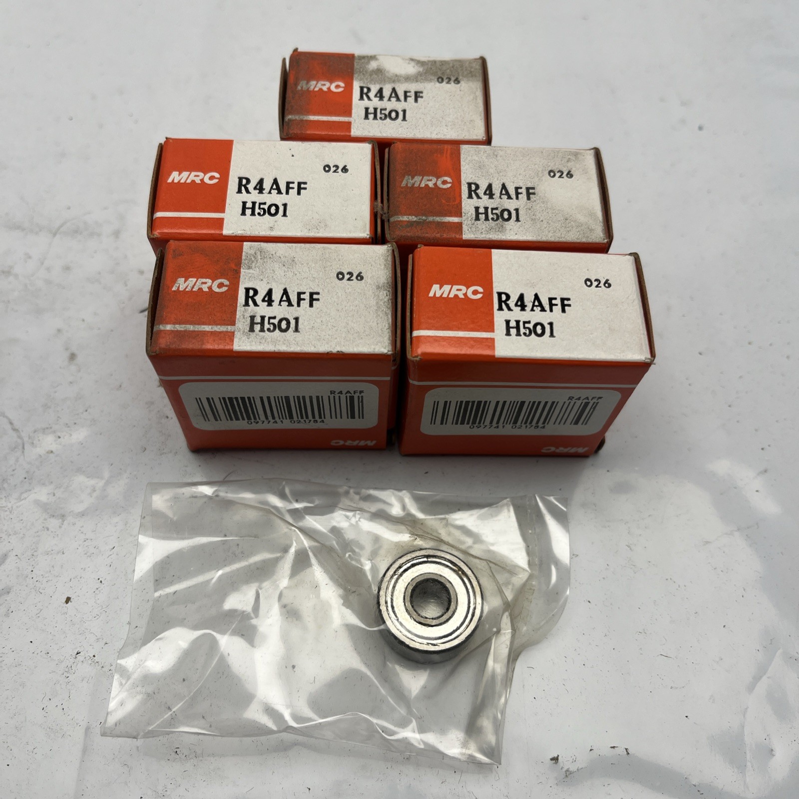 MRC R4AFF 1/4″ X 3/4″ X 9/32″ Metal Shielded Bearing Lot Of 5