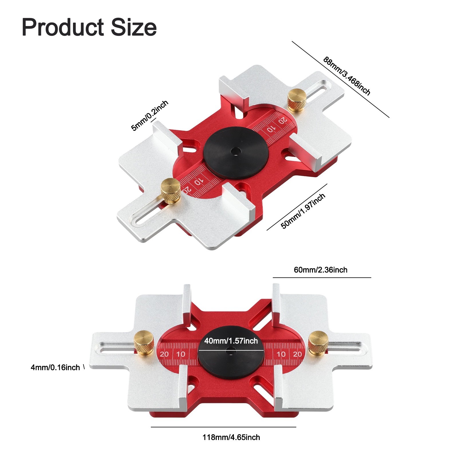Woodworking Slotting Plate for Drawer Side Slotting with Aluminum Alloy Handle