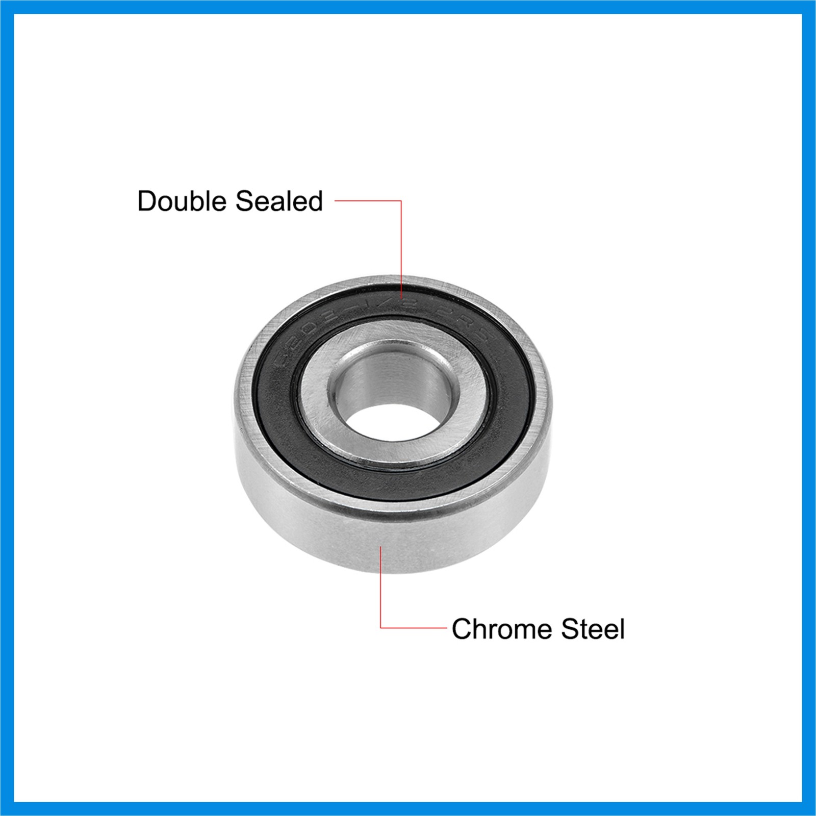 6202-12-2RS Deep Groove Ball Bearing 12 x 35x11mm Sealed Chrome Steel Z2 Bearing