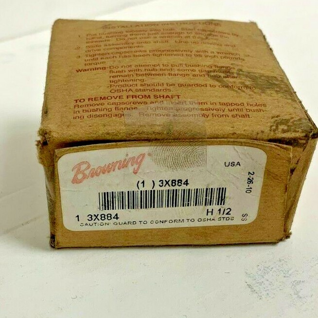 BROWNING Split Taper Bushing 3X884 H 1/2