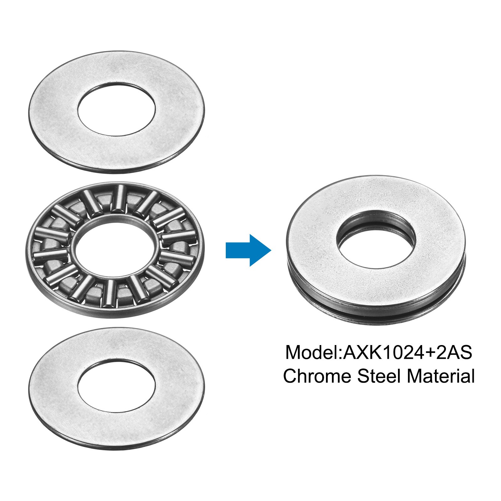 10 Sets AXK1024 Thrust Needle Roller Bearings 10x24x4mm, P5 (ABEC 5)