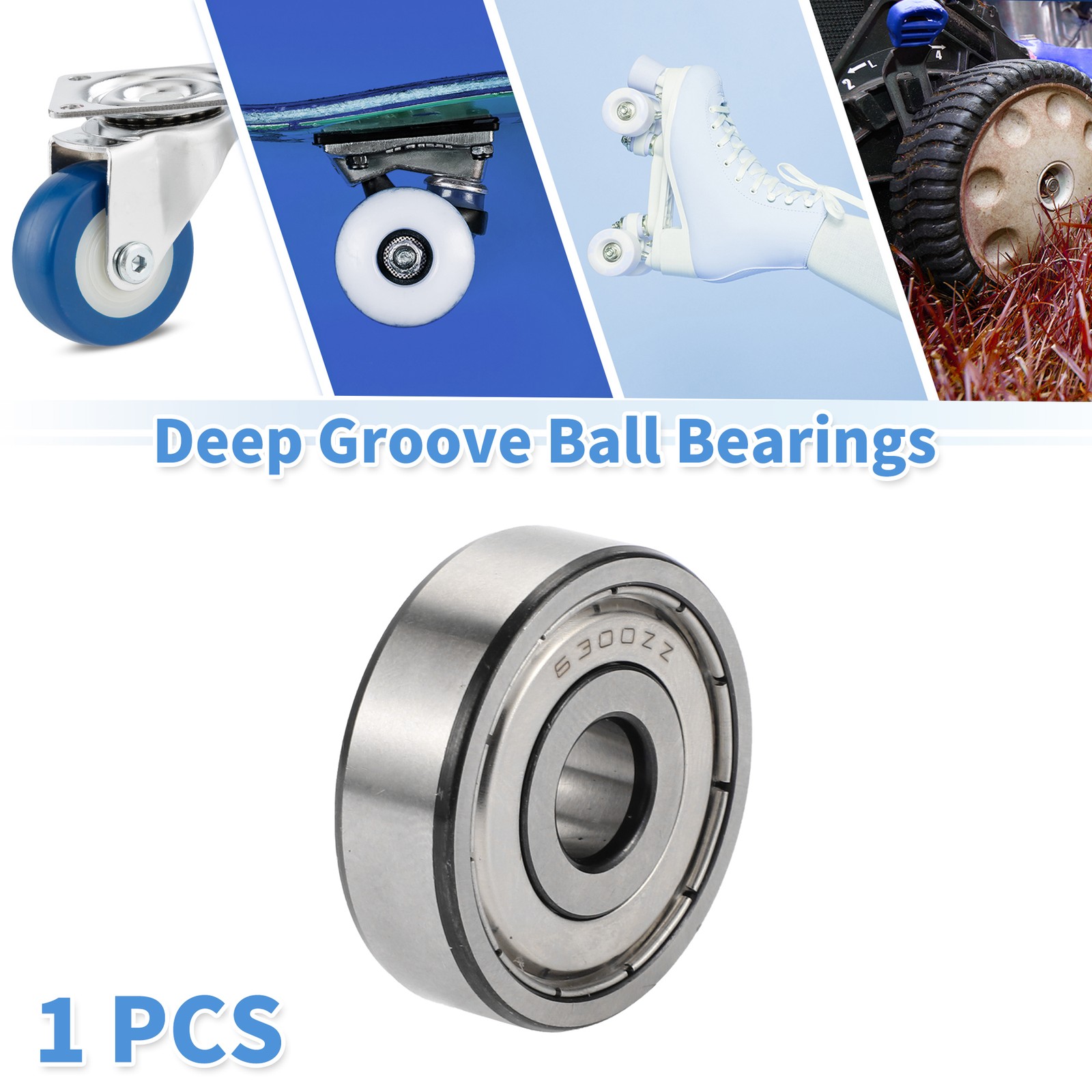 6300ZZ Deep Groove Ball Bearings 10x35x11mm Scooter Skateboard Wheel