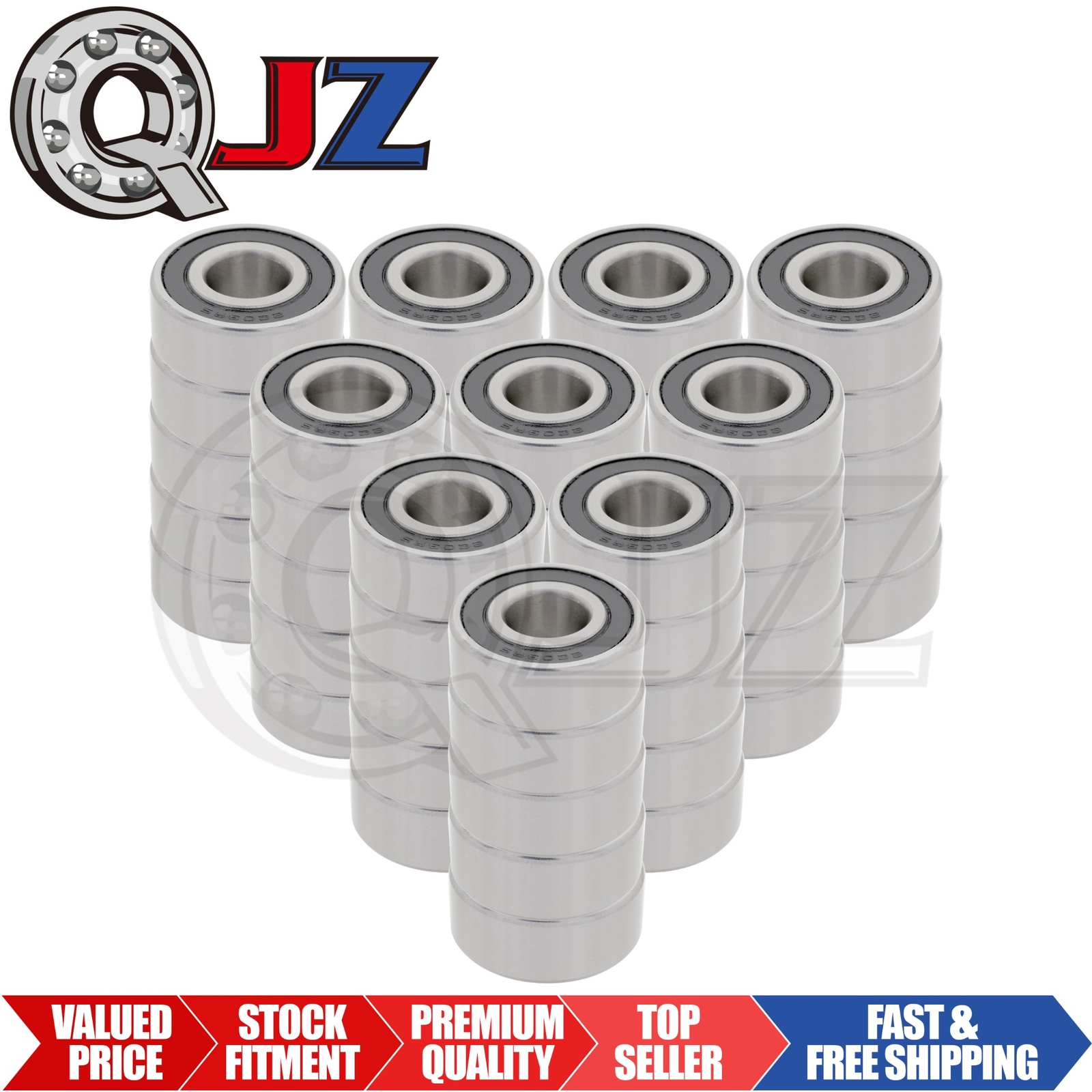 [Qty.50] New 2203-2RS Self-Aligning Ball Bearing [17mm Bore x 40mm OD x 16mm W]
