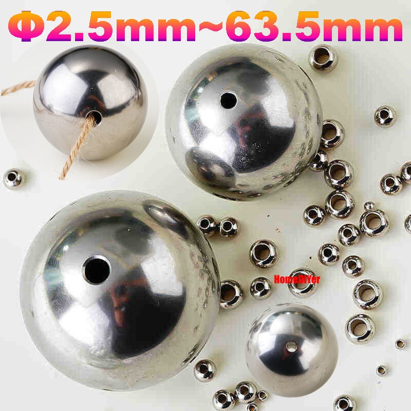Through-Hole Stainless Steel Balls Perforated Metal Beads Diameter 2.5mm~63.5mm