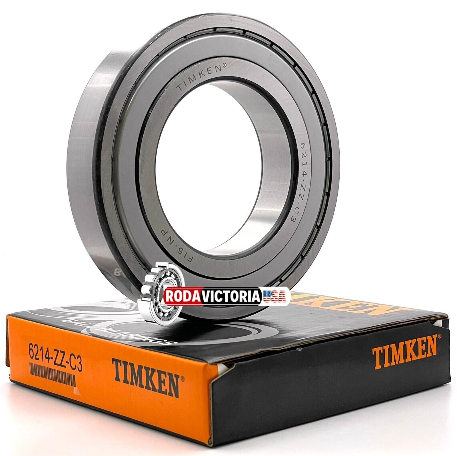 TIMKEN 6214 ZZ C3 DEEP GROOVE BALL BEARING, METAL SHIELDED 70x125x24mm
