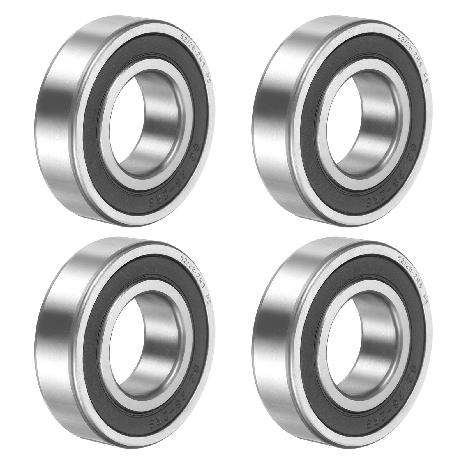 62/28-2RS Deep Groove Ball Bearing, 4pcs 28 x 58 x 16mm, ZV4 Double Rubber
