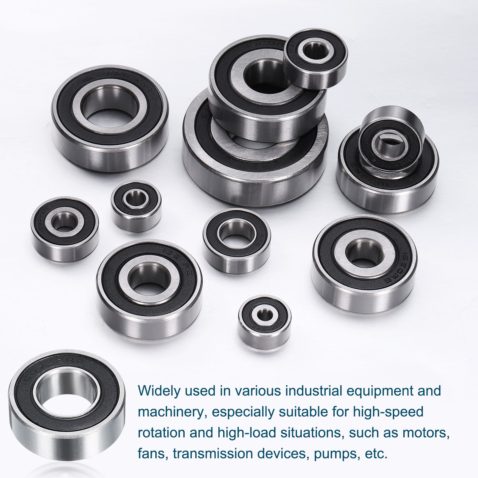 1607-2RS Deep Groove Ball Bearing, 4pcs, 11mm x 23mm x 8mm, Z2 Double Rubber