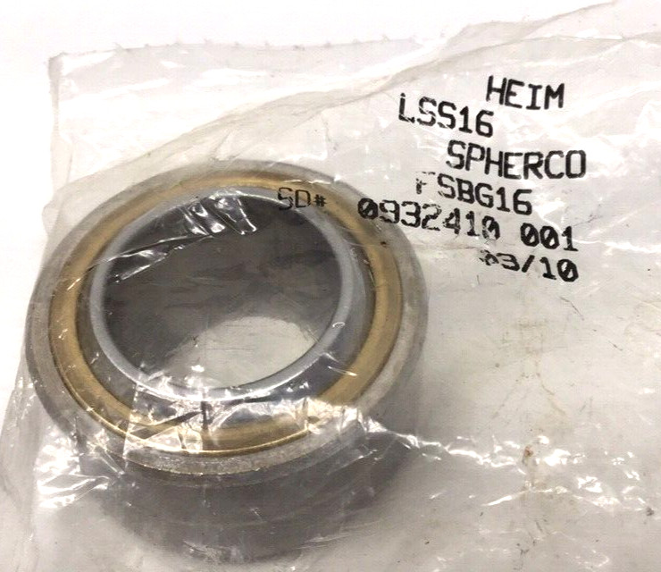 Heim LSS-16 Spherical Bearing 1″ Bore 1-3/4″ OD 1″ Width LSS16