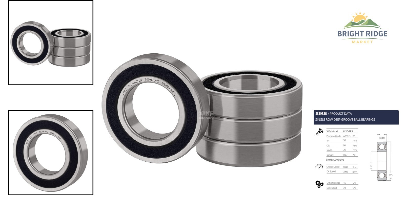 High Load Capacity Deep Groove Ball Bearings 50x90x20mm for Precision Operation