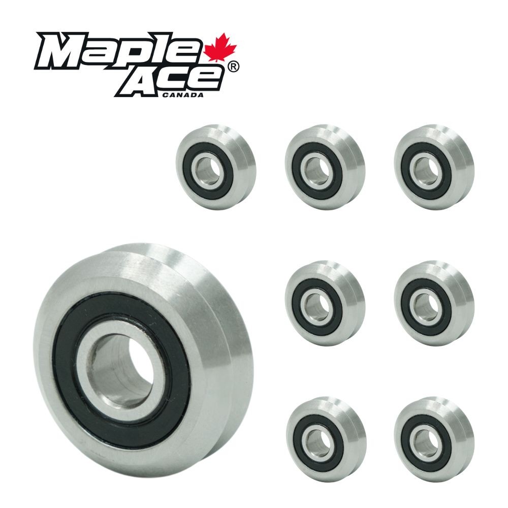 RM2-2RS V W Groove Guide Ball Bearing CNC 3/8″x1.21″x0.437″ (Qty 8)
