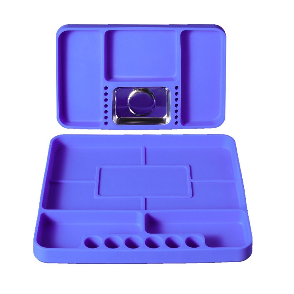 Silicone Tool Tray Blue for Organizing Screws Bolts Nuts and Socket Sets