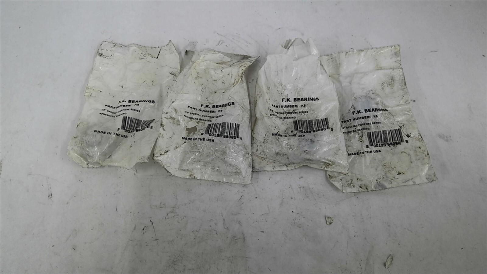 F.K. Bearings K8 1/2″ Special Purpose Spherical Bearing Lot of 4