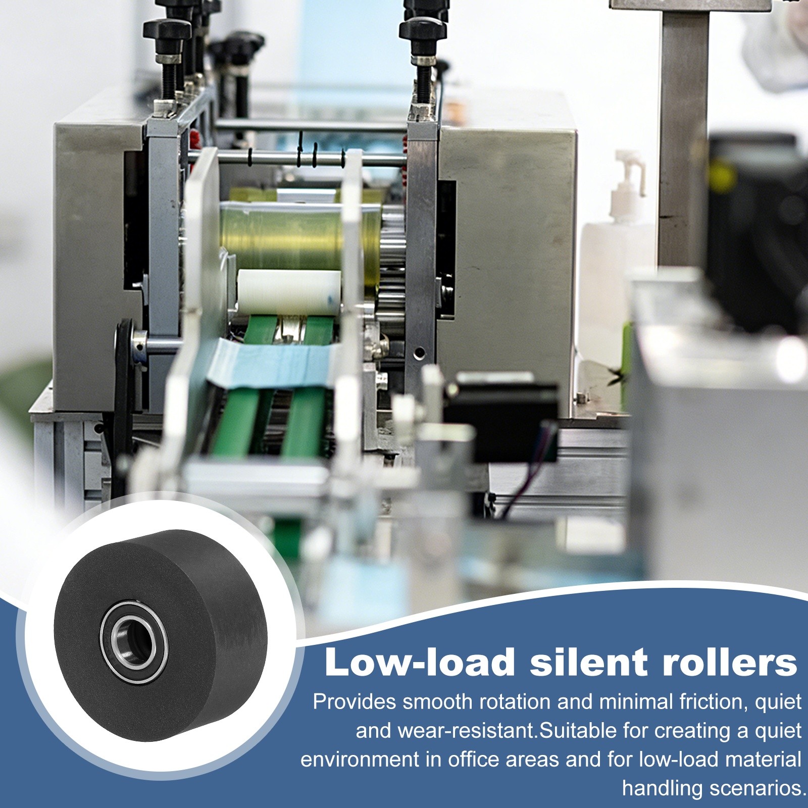 2Pcs Plastic Rollers with Bearing, 3/8″x1-3/4″x3/4″ for Pulley