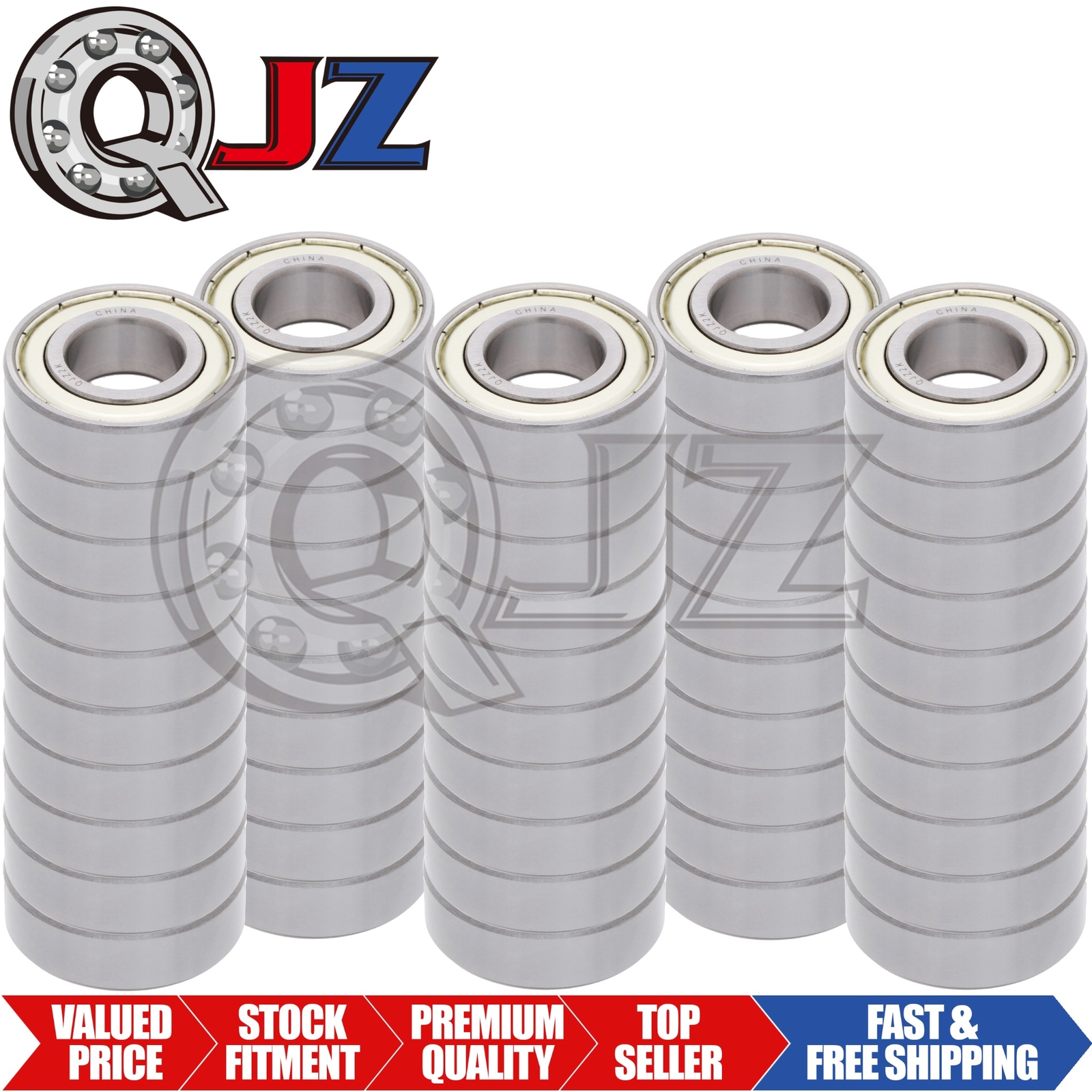 [50-Pk] 1628-ZZ Radial/Deep Groove Ball Bearing 0.625in x 1.625in x 0.5in Metal