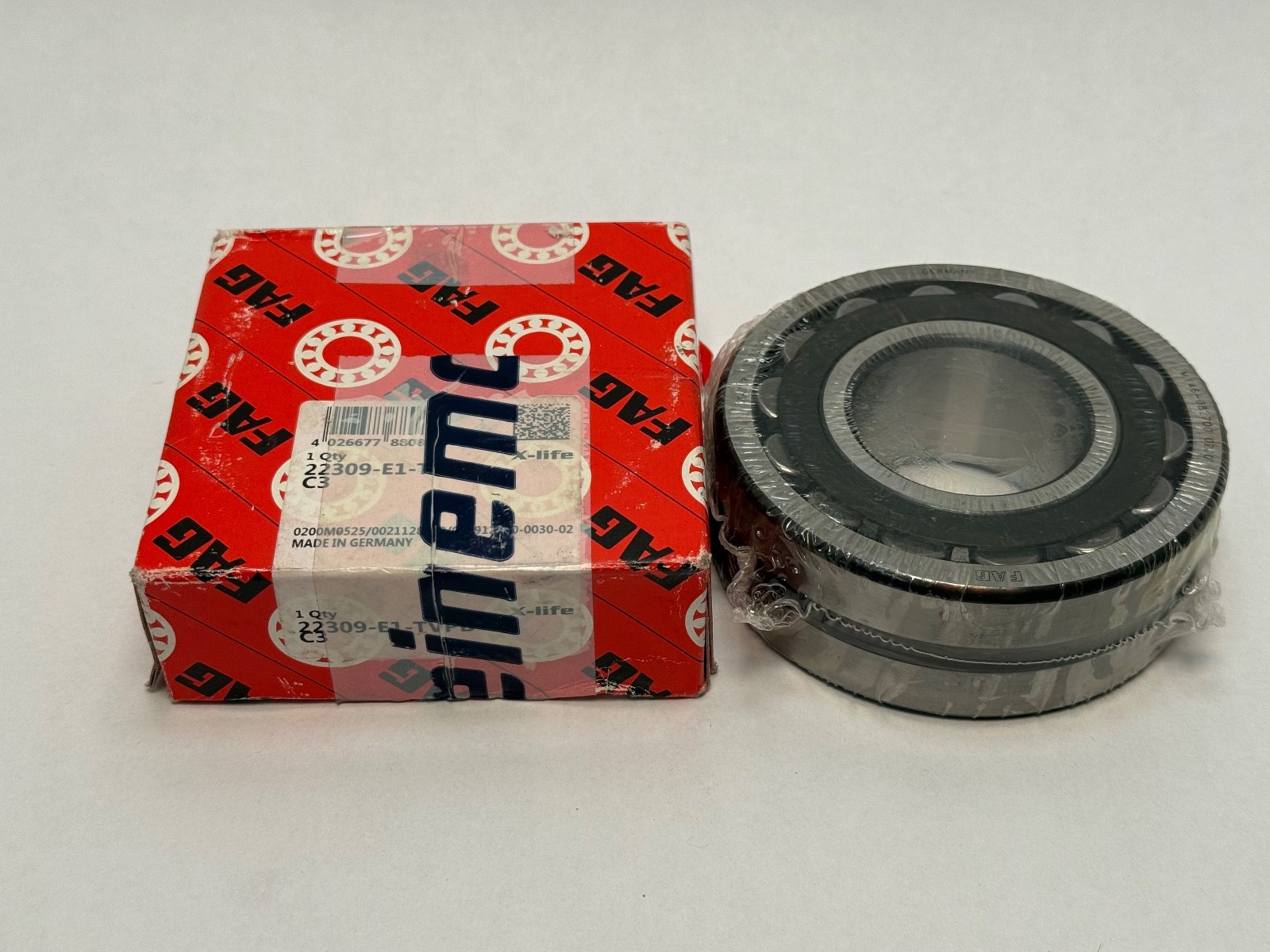 FAG 22309-E1-TVPB-C3 Spherical Roller Bearing 22309E1TVPBC3 45x100x36 mm