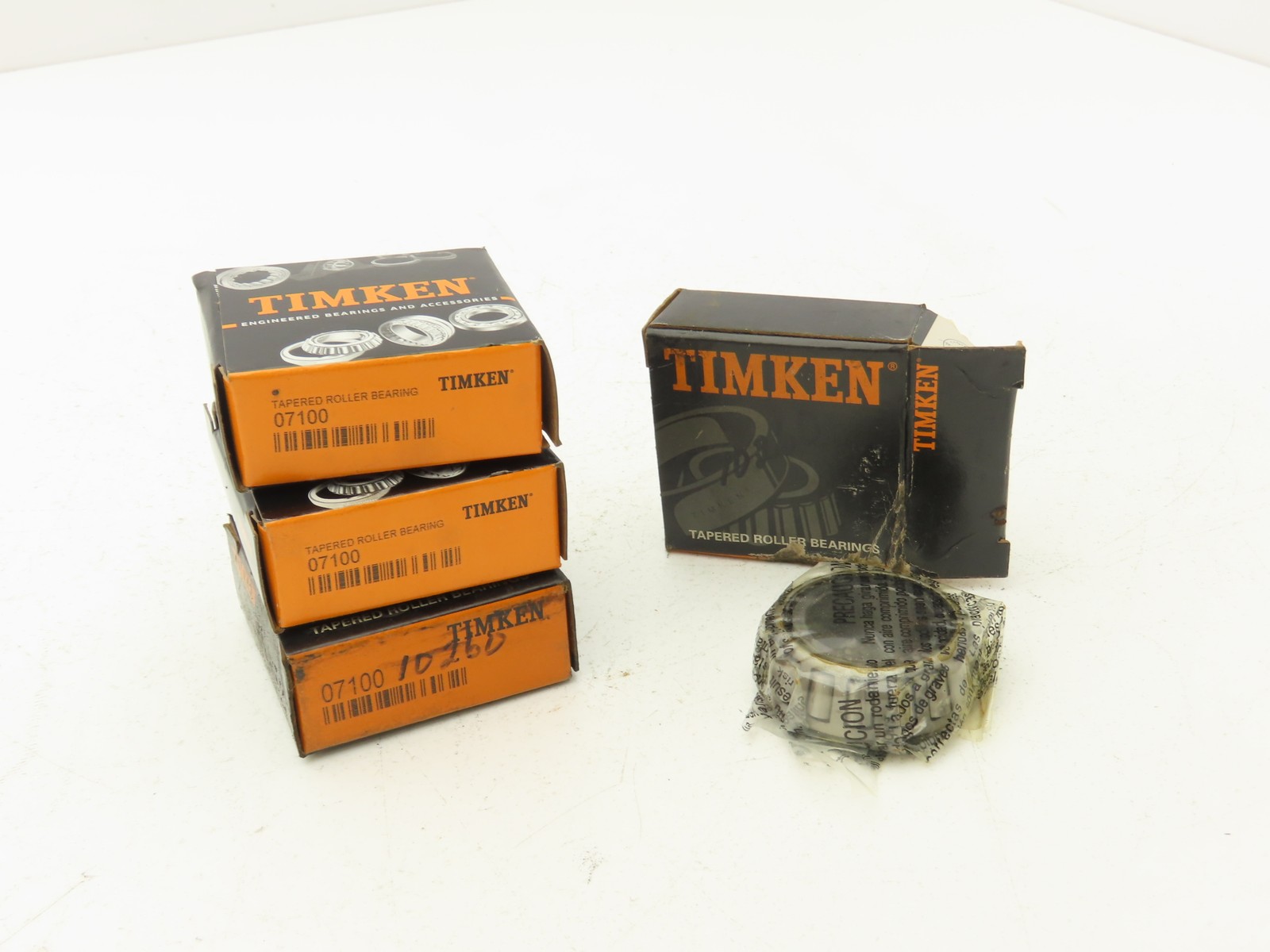 Timken 07100 Tapered Roller Bearing Cone 1.000″ ID x .5614″ Cone Width Lot of 4