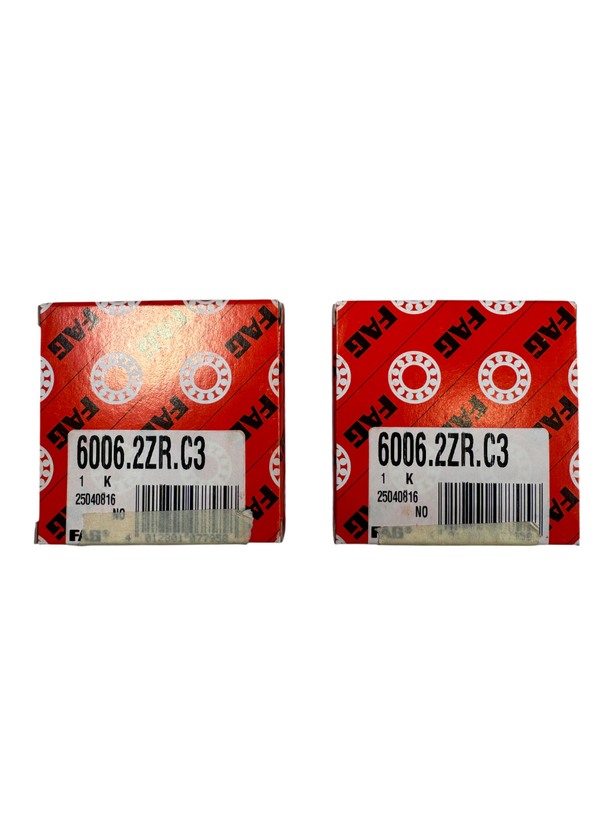 FAG 6006.2ZR.C3 30 mm ID x 55 mm OD x 13mm W Deep Groove Ball Bearing (Lot of 2)