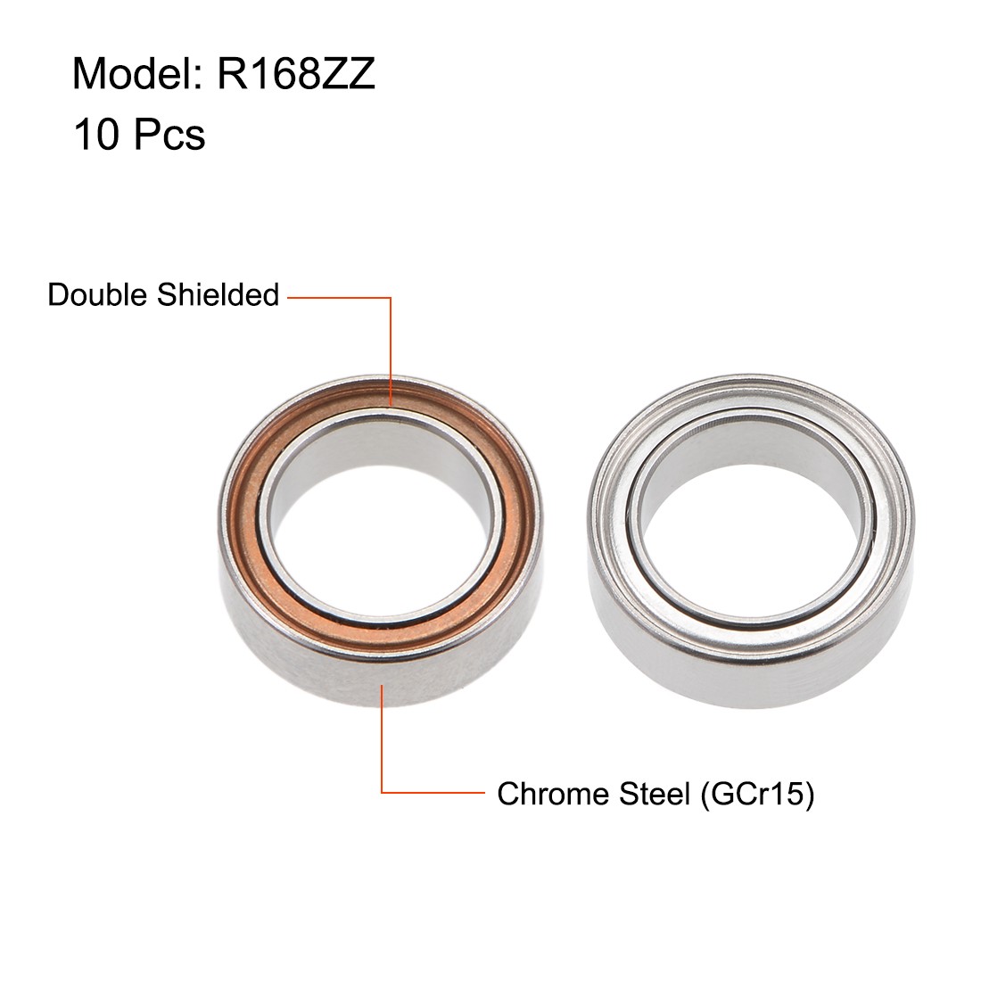 10pcs R168ZZ Deep Groove Ball Bearing 1/4″x3/8×1/8″ Shielded Z2 Lever Bearings