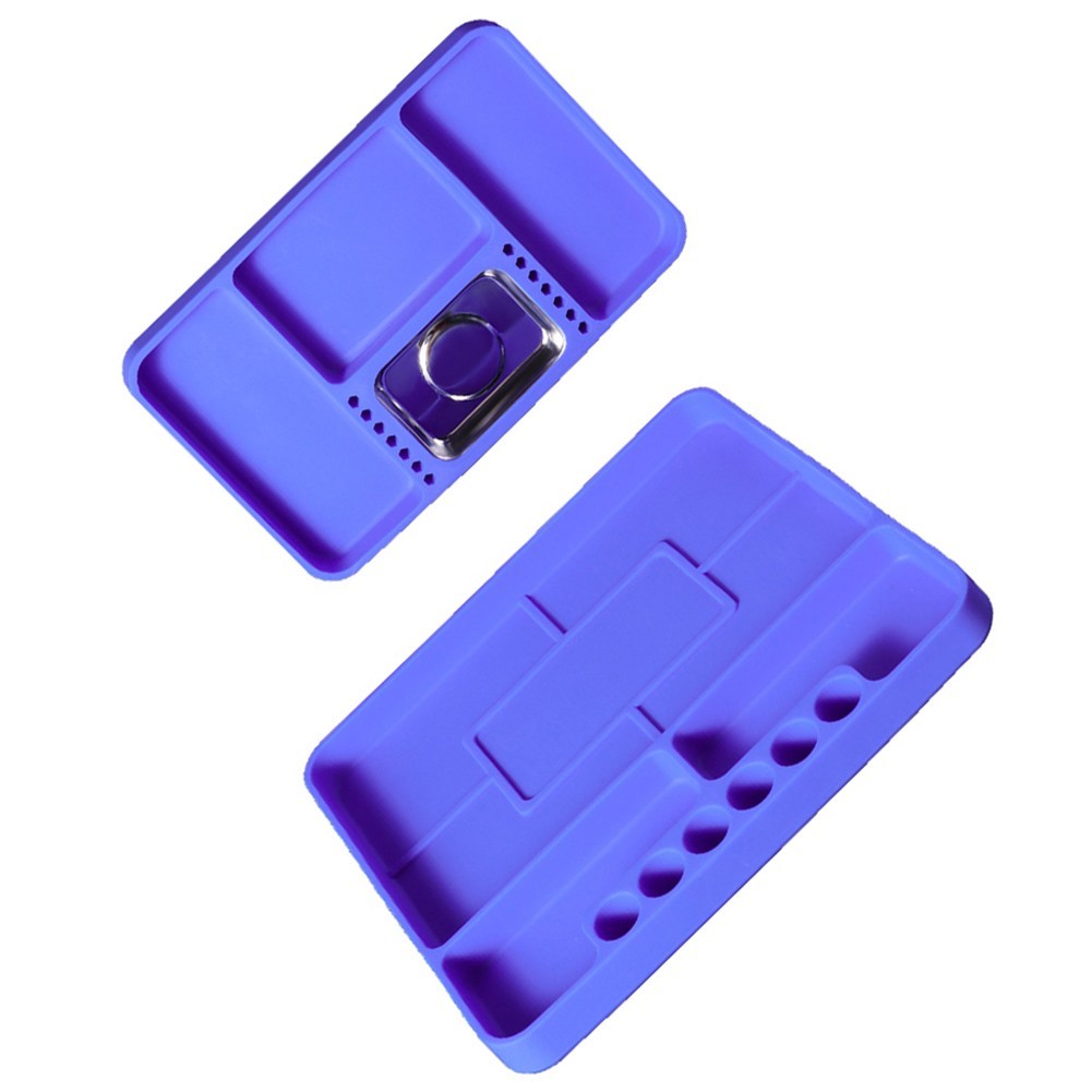 Silicone Tool Tray Blue for Organizing Screws Bolts Nuts and Socket Sets