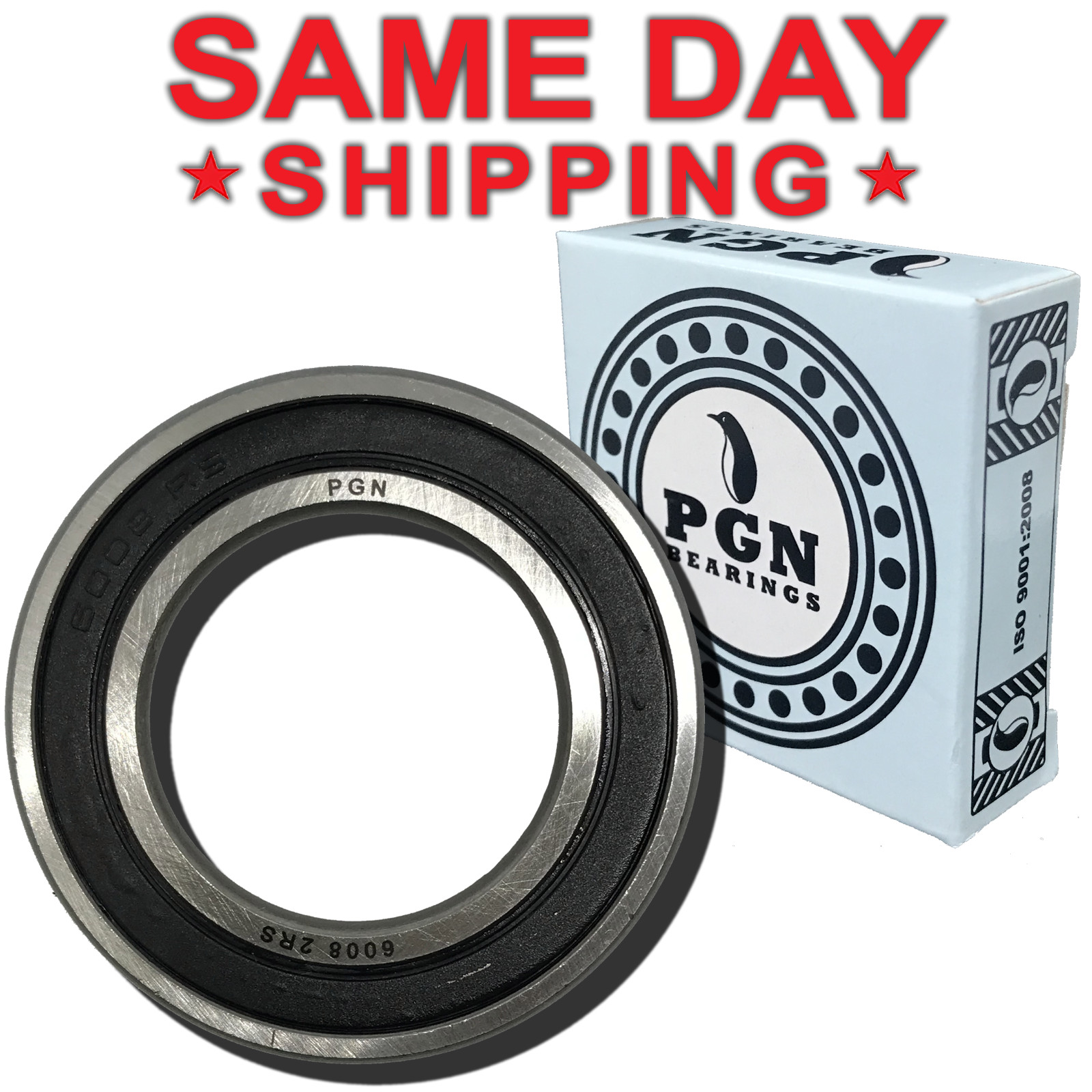 6008-2RS Premium Rubber Seal Ball Bearing C3 EMQ, 40x68x15, 6008 2RS 6008rs