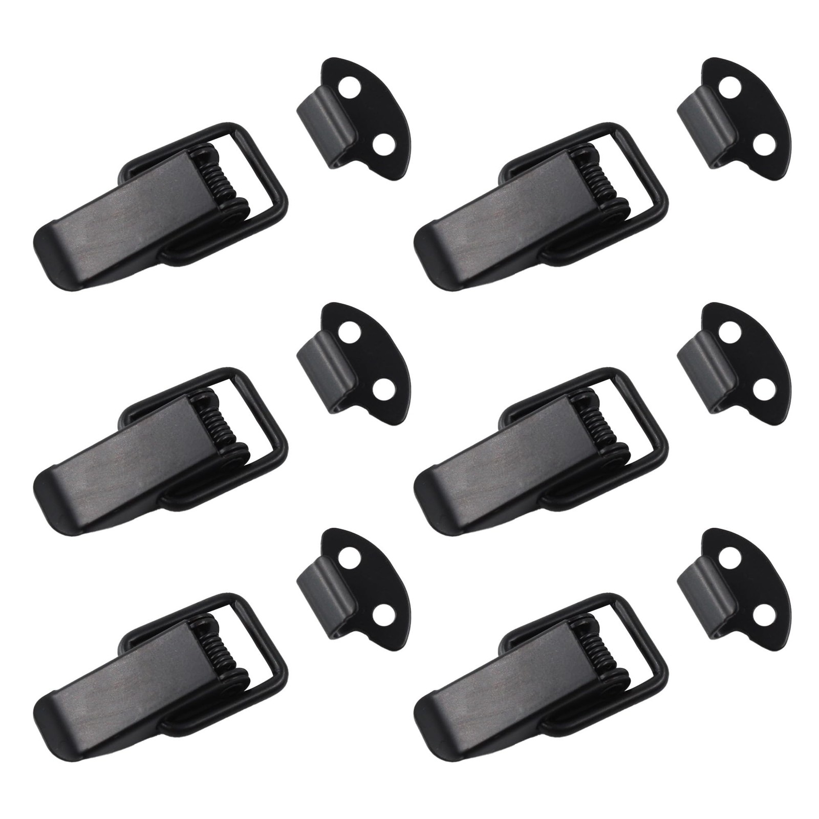 6Pcs Black Spring Lock Clasp Buckle Latch with Screws, 1.37″ Stainless Steel …