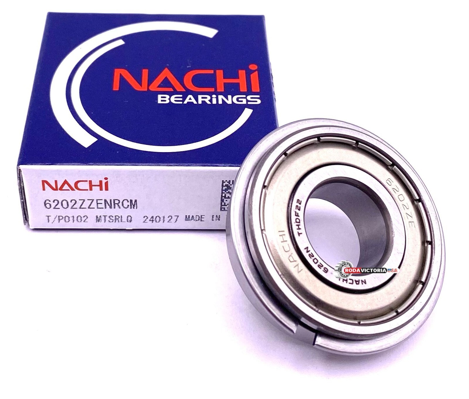 NACHI 6202 ZZ NR Ball Bearing, Metal Shielde + Snap Ring 15x35x11 mm