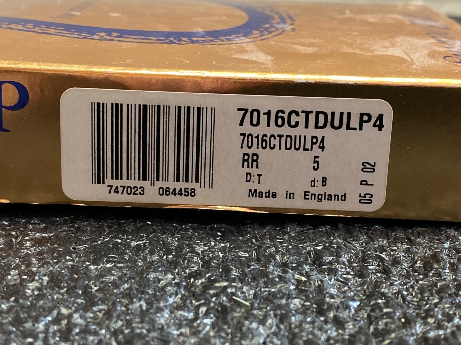 RHP BEARING 7016CTDULP4
