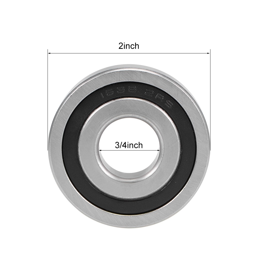4 Pack 1638-2RS Deep Groove Ball Bearings Z2 3/4 x 2 x 9/16inch Double Sealed