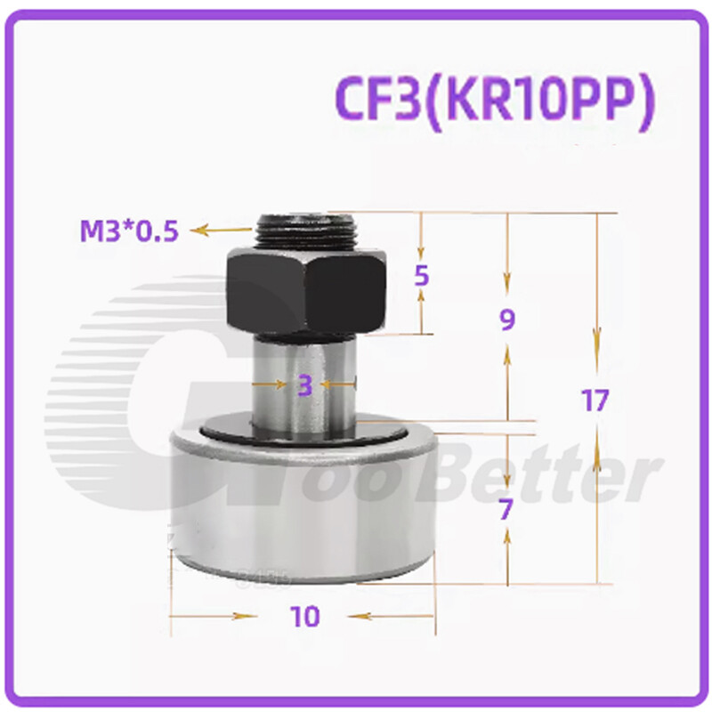 Cam Follower Needle Roller Bearing CF3 CF4 CF5 CF6 CF8 CF10 CF12 CF16 CF18 CF20