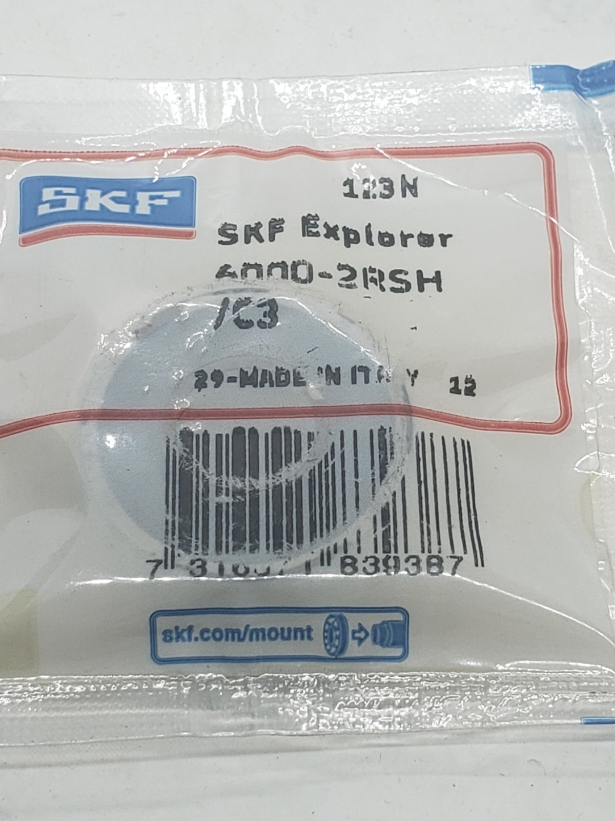 SKF 6000-2RSH/C3 DEEP GROOVE BALL BEARING 10x26x8mm, LOT OF 2, NIB