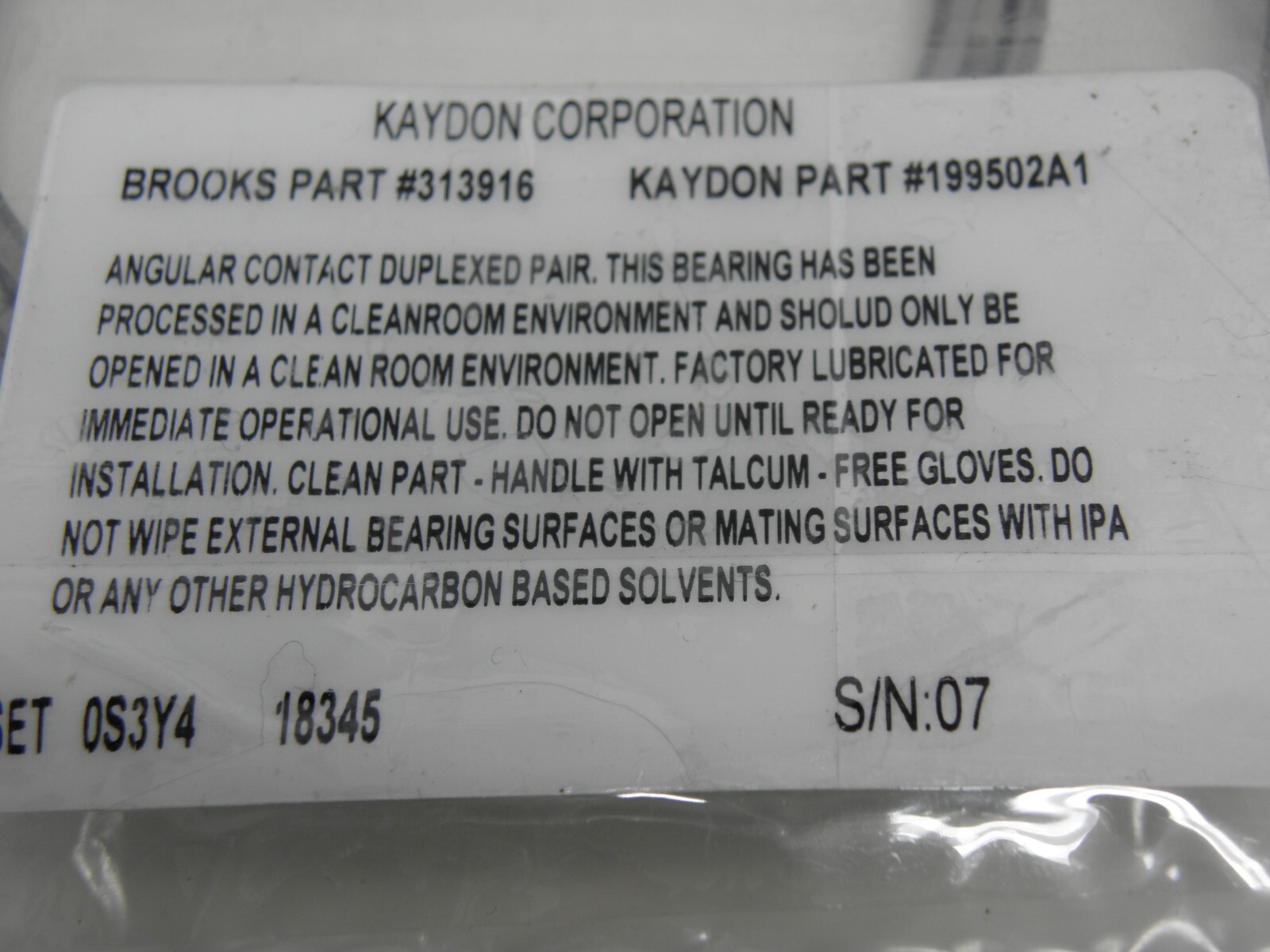 Kaydon Bearing Duplex Pair 199502A1 Brooks #313916