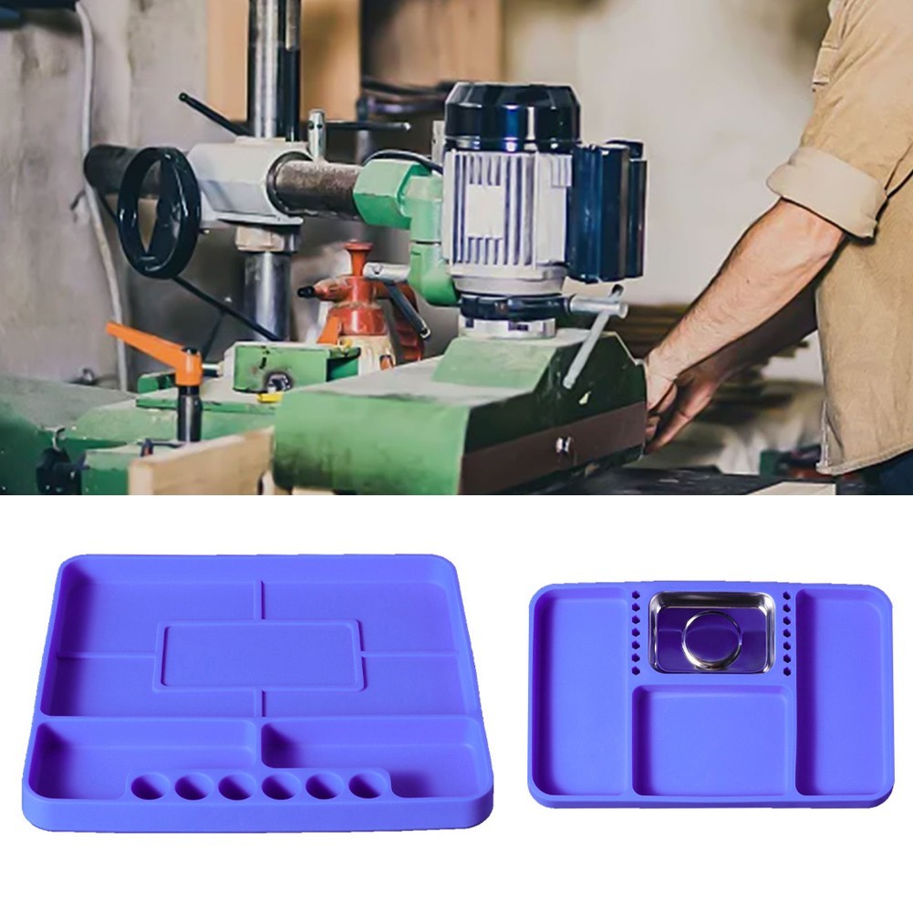 Silicone Tool Tray Blue for Organizing Screws Bolts Nuts and Socket Sets
