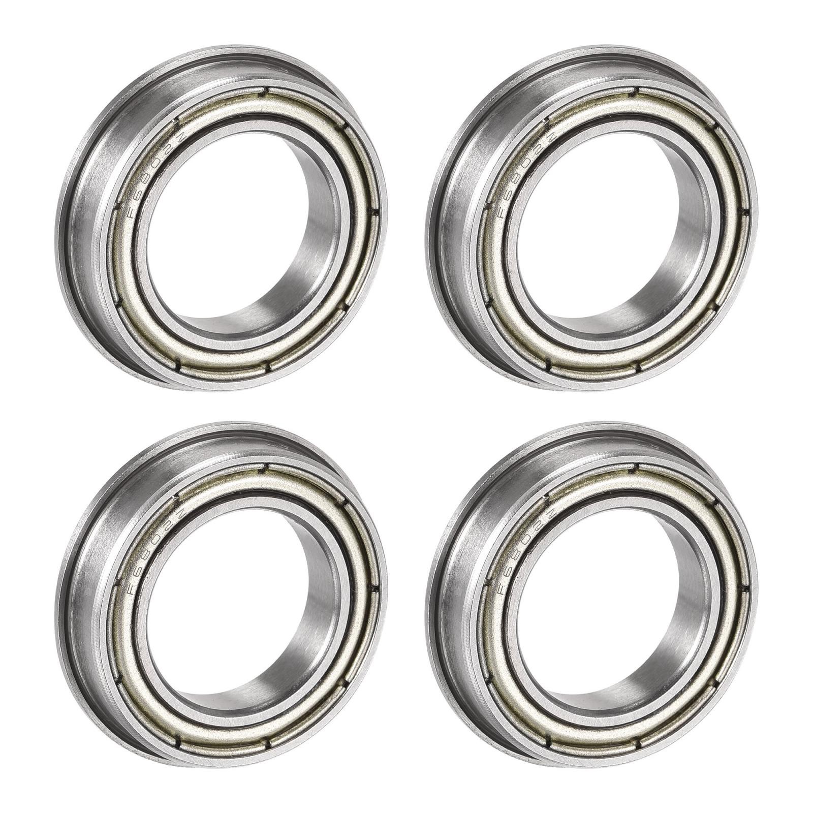 F6802-ZZ Flange Ball Bearing 15x24x5mm Double Shields Chrome Steel Bearings 4pcs