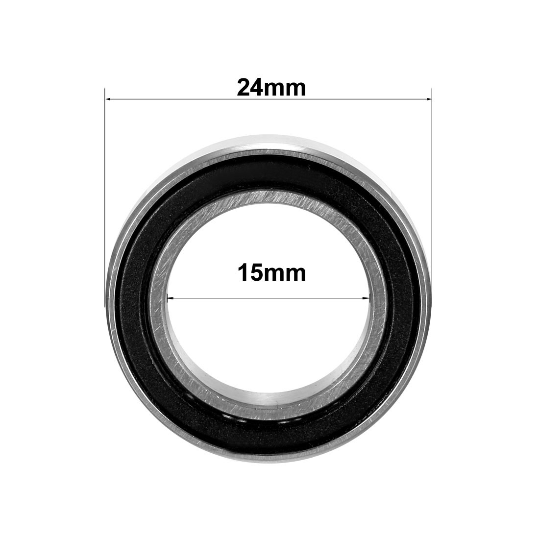 10 Pcs 15x24x5mm Double Sealed 6802-2RS Deep Groove Ball Bearing Carbon Steel