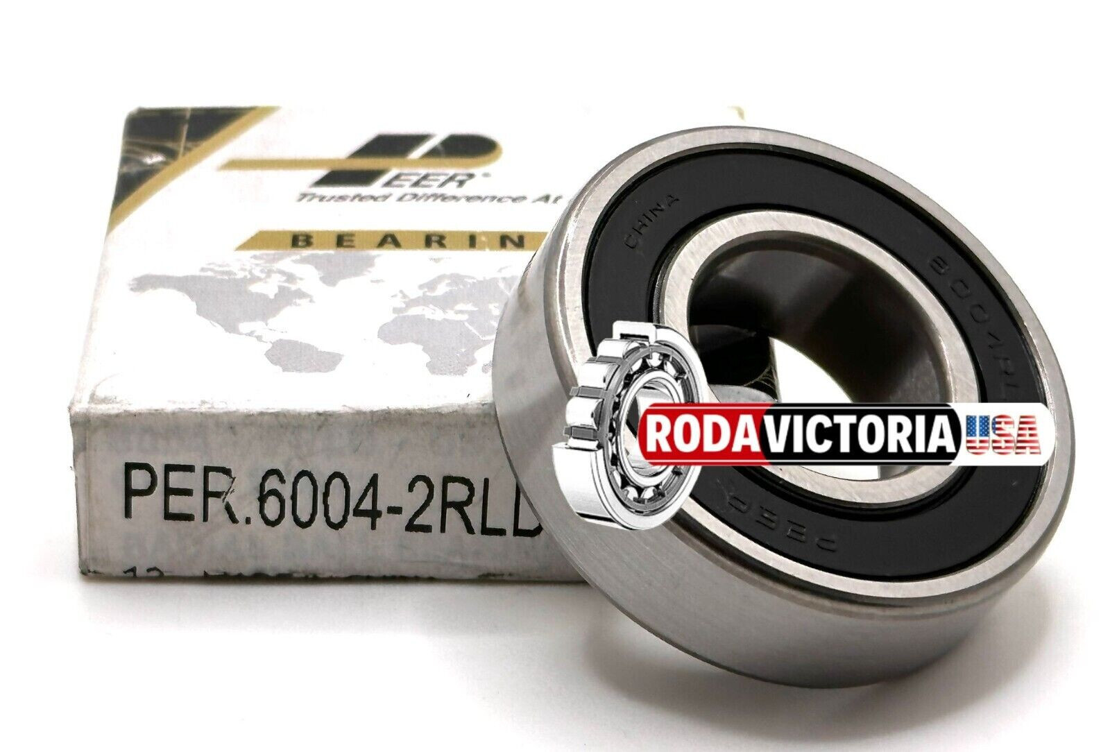 PEER 6004 2RLD C3 V2 BALL BEARING, RUBBER SEALED 20x42x12mm 6004-2RS C3