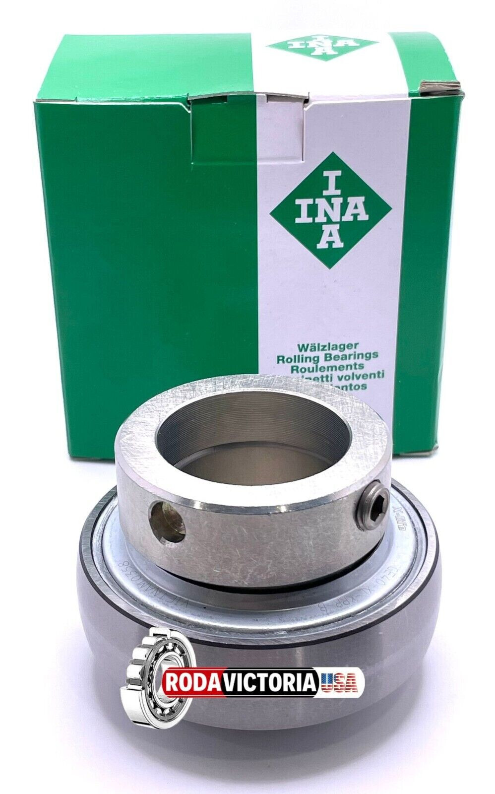 INA GE40KRRB Ball Bearing Insert/Collar, 40mm Bore (YEL208-2F, INSSXR40M,Timken