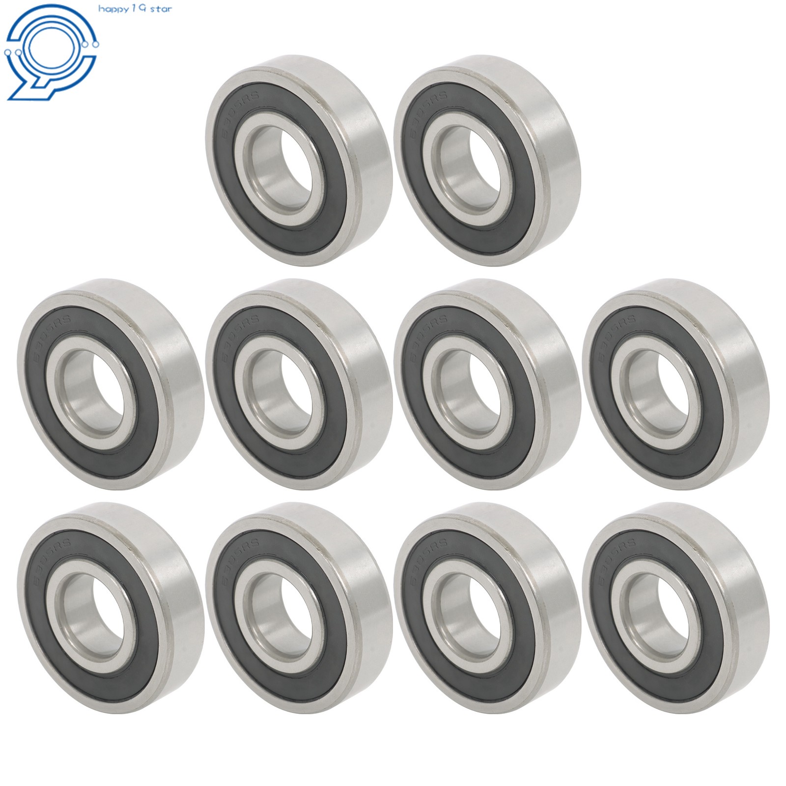 25x62x17mm Ball Bearing 6305 2RS C3 10 Pieces Premium Rubber Sealed Bearings