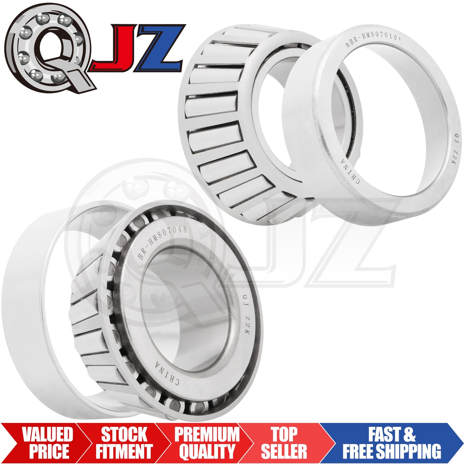 [Qty.2] HM807048-HM807010 Tapered Roller Bearing Set [2.1452″ ID x 1.4375″ W]