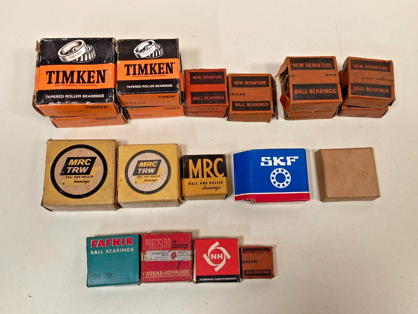 20pc Vtg roller & ball bearing lot (Timken/TRW/etc) NOS/Open Box