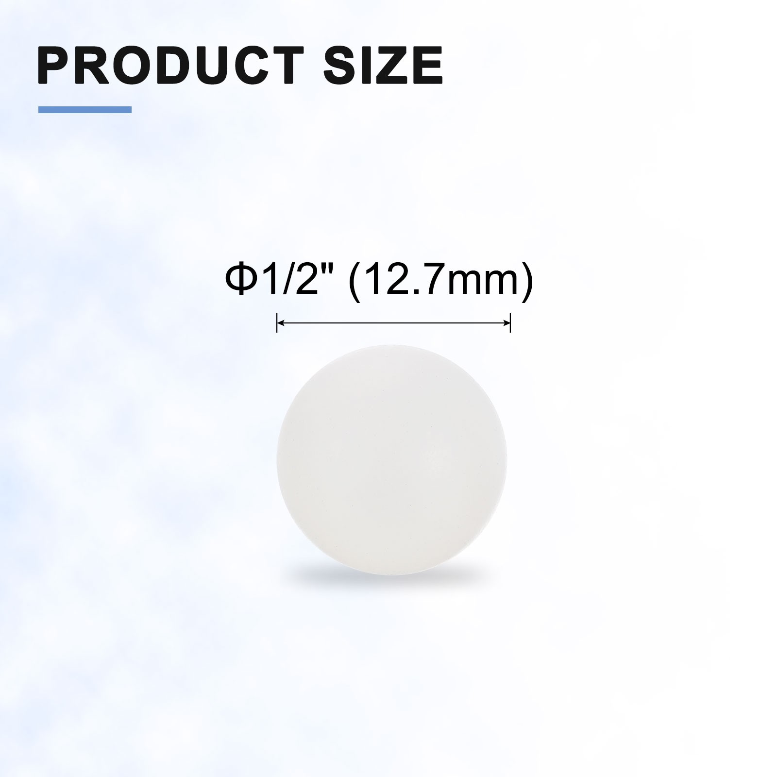 100pcs PP Plastic Balls 1/2″ (12.7mm) for Bearings – White