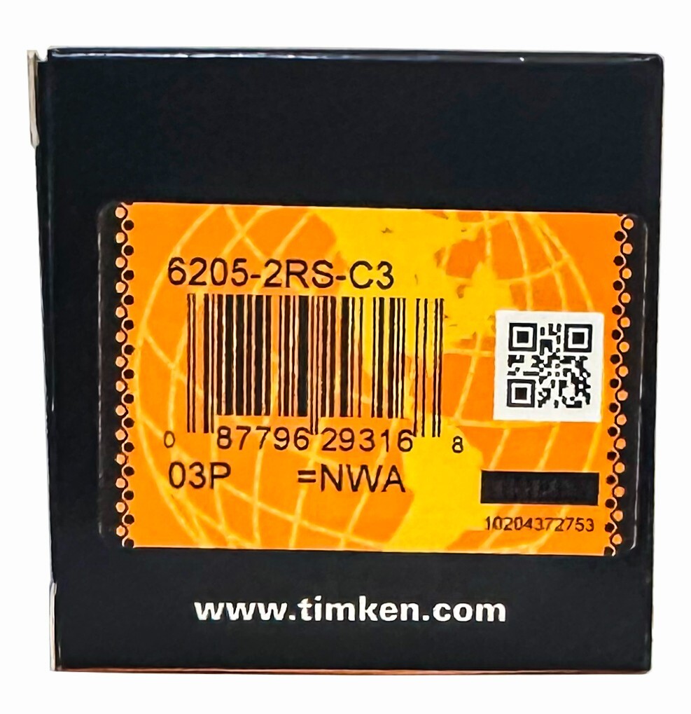 6205-2RSC3 100PACK TIMKEN 6205-2RS 25X52X15MM Double Rubber Seal Bearings 6205RS