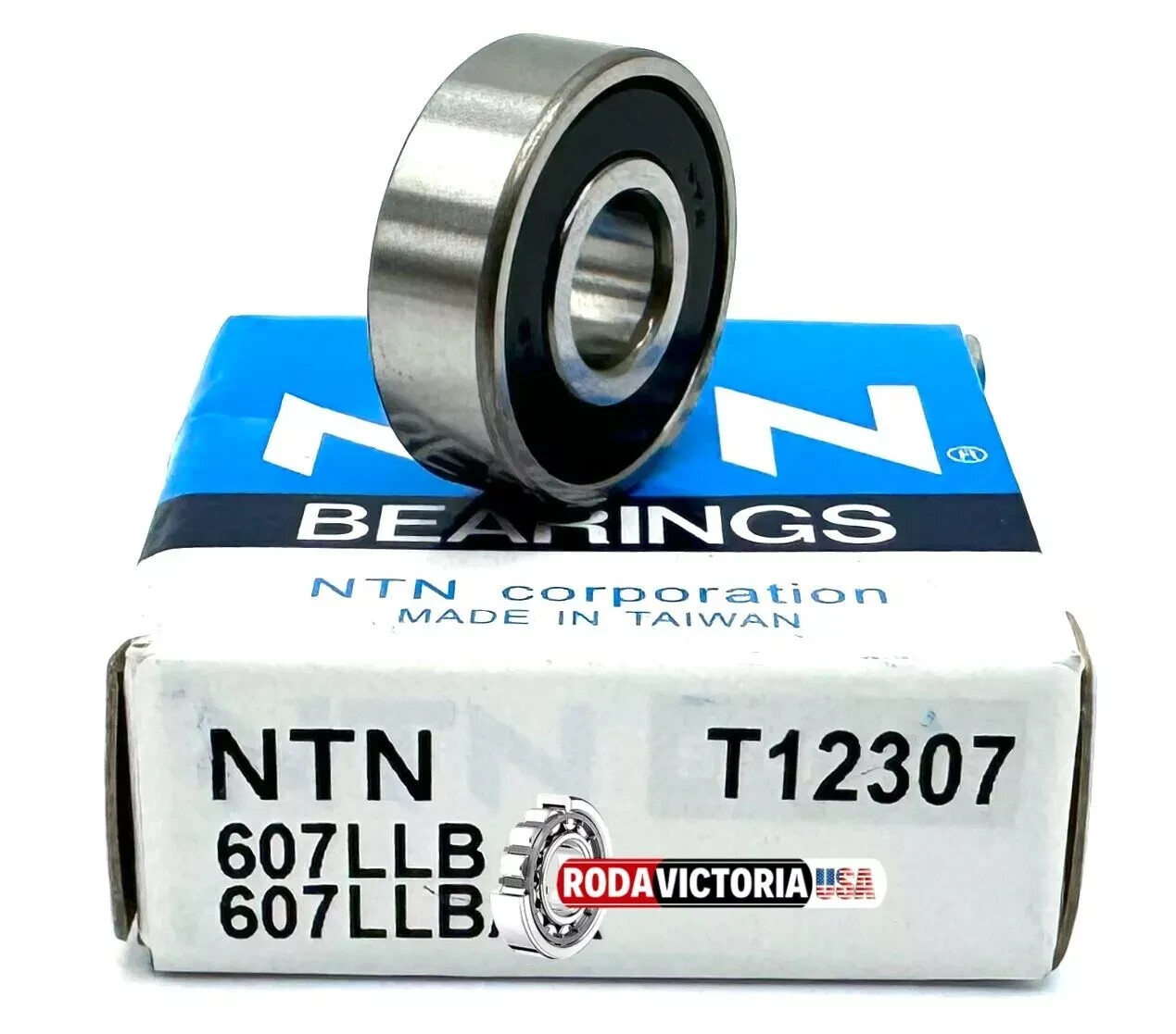 NTN 607 LLB DEEP GROOVE BALL BEARING, RUBBER SEALED 2RS 7x19x6 mm
